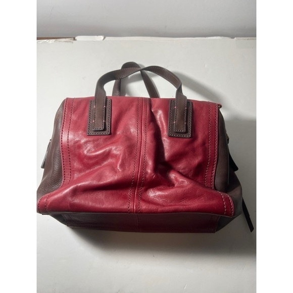 Fossil Red and Brown Leather Handbag with Key Charm - Picture 2 of 9